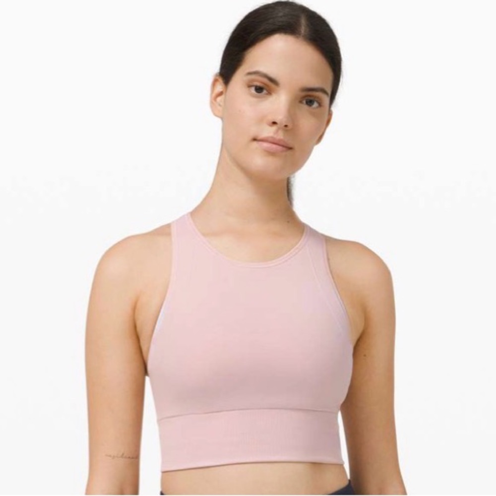 Lululemon Ebb to Train Bra Medium Support C/D Cup Porcelain Pink size 6